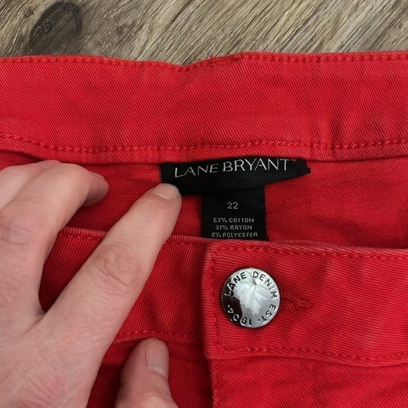 LANE BRYANT Red Jean Shorts - Picture 2 of 7